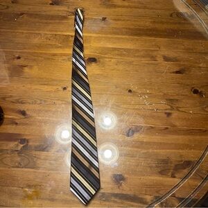 MEN’S‎ 100% Silk NICOLE MILLER tie METALLIC stripes